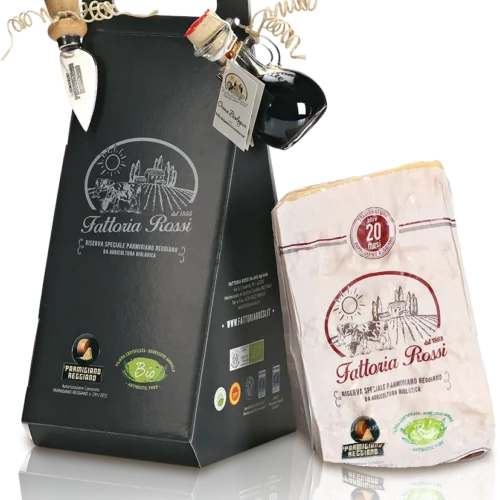 Parmigiano Reggiano Bio Confezione Regalo 1 Kg Coltellino e Aceto